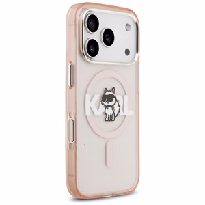 KARL LAGERFELD dėklas telefonui IPHONE 17 Pro, suderinamas su magnetiniu MagSafe (KLHMP17LHGCHGKBP, IML Choupette Sketch Logo) rožinis