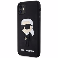 KARL LAGERFELD KLHCN613DRKINK IPHONE 11 / XR 6.1 "JUODAS / JUODAS HARDCASE RUBBER IKONIK 3D