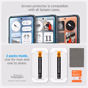 Spigen Glas.TR EZ Fit grūdintas stiklas 2 rinkinys telefonui Nothing Phone 3 - permatomas