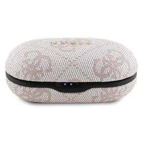 TWS Guess 4G Metal Bluetooth ausinės su ENC įkrovimo stotimi - rožinės