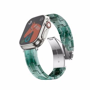 FORCELL F-DESIGN FA04 marmuro tekstūros dervos dirželis APPLE laikrodžiui 38 / 40 / 41 mm žalias