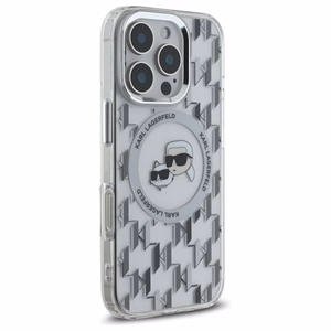 IML Monogram Karl & Choupette Head MagSafe Dėklas telefonui iPhone 16 Pro - skaidrus
