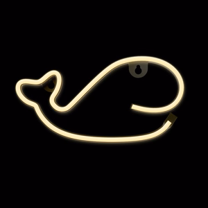 Neon LED Light WHALE warm baltas Bat + USB FLNE09 Forever Light