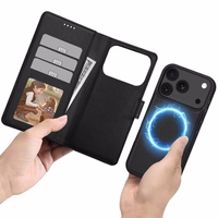 Tech-Protect piniginės magnetinis dėklas telefonui iPhone 17 Pro - matinė juoda