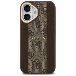 Guess dėklas telefonui iPhone 17 HC MAGSAFE PU W/ 4G PU STRIPE rudas