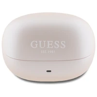 Guess Bluetooth ausinės GUTWST88MCTGP TWS + įkrovimo stotelė rožinės kapsulė spausdintas logotipas