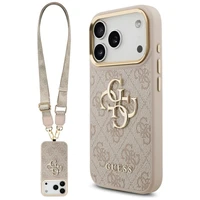 Guess 4G Big 4G Classic Logo Big Strap Metal Buttons dėklas iPhone 17 Pro Max (m) - rožinis