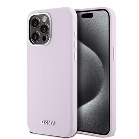 DKNY DKHMP15XSMCHLP iPhone 15 Pro Max6.7" rožinis dėklas Liquid Silicone Small Metal Logo MagSafe
