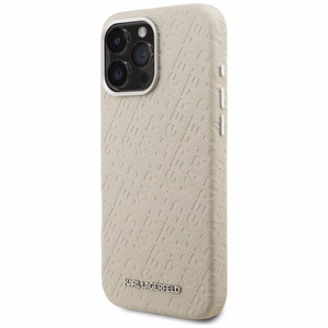 Karl Lagerfeld FW Stamped Karl MagSafe Dėklas iPhone 16 Pro - smėlio
