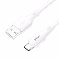 BWOO 3A silikoninis laidas X329C USB - USB-C 1m baltas