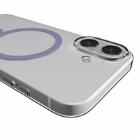 Puro Lite Mag TPU+PC dėklas telefonui, suderinamas su MagSafe, skirtas iPhone 17 – permatomas su rožiniu žiedu