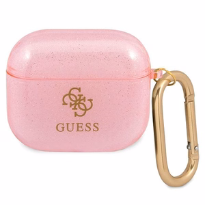 Guess GUA3UCG4GP AirPods 3 dėklas rožinė/rožinė Blizgučių kolekcija
