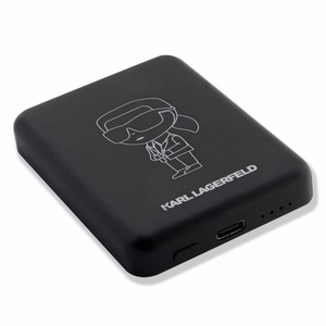 Karl Lagerfeld Ikonik MagSafe 5W 3000mAh indukcine isorine baterija - juoda
