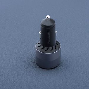 FORCELL F-ENERGY Alu automobilinis įkroviklis 2 x Type C + USB A PD QC4.0 SFC2.0 3A 85W pilkas