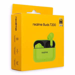 Wireless earphones Realme Buds T200 neon green
