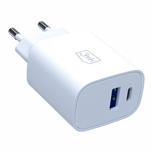 3mk FlowPower 30W 1A1C PD 3.0 QC4+ sieninis įkroviklis - baltas