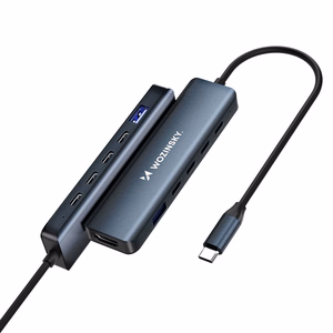 Wozinsky WHBC10Y4S 6-in-1 USB-C šakotuvas, aliuminio, 25 cm kabelis, pilkas