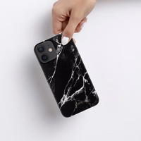 Crong Marble dėklas - iPhone 12 Mini dėklas (juodas)