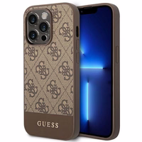 Guess GUHCP14LG4GLBR iPhone 14 Pro 6.1" rudas/rudas kietas dėklas 4G Stripe kolekcija