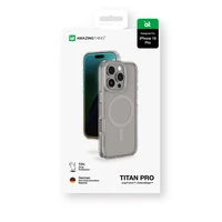AmazingThing Titan Pro Mag dėklas su magnetiniu žiedu iPhone 16 Pro - pilkas