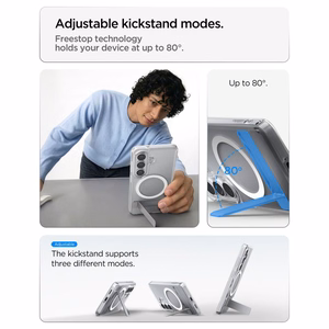 Spigen Ultra Hybrid S Mag MagSafe dėklas skirtas Samsung Galaxy S26+ - skaidrus ir baltas