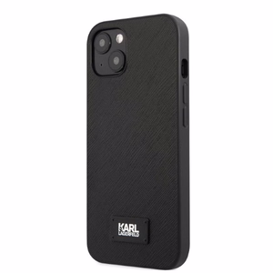Karl Lagerfeld KLHCP13MSFMP2K iPhone 13 6.1" kietas dėklas juodas/juodas Saffiano Plokštelė