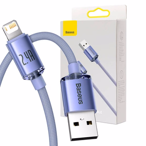 Baseus kabelis Crystal Shine USB - Lightning 2,0 m 2,4A violetinis