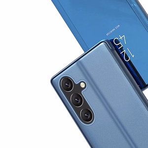 Clear View dėklas Samsung Galaxy A24 4G su atvartu mėlyna