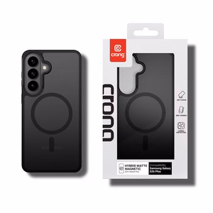 Crong Hybrid Matte Magnetic MagSafe dėklas, skirtas Samsung Galaxy S26+, juodas