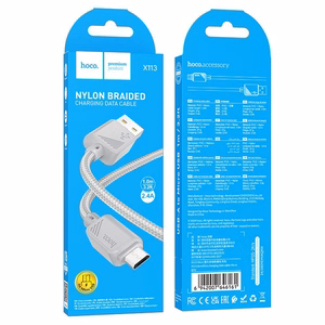 Kabelis USB A į Micro USB Hoco 2,4A 1 m X113 pilkas