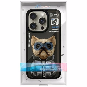 NIMMY dėklas COOL&CUTE 2.0 Šuo IPHONE 15 Pro juodas