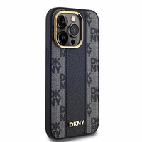 DKNY Odinis langeliais raštuotas magnetinis dėklas iPhone 13 Pro / 13 - juodas