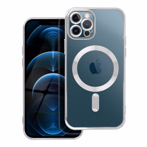 ELECTRO MAG COVER dėklas telefonui suderinamas su MagSafe iPhone 12 Pro sidabrinis