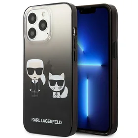 Karl Lagerfeld Gradient Ikonik Karl&Choupette dėklas iPhone 13 Pro / iPhone 13 – juodas
