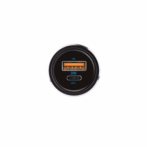 "Forever CC-06 PD QC automobilinis įkroviklis 1x USB-C 1x USB 20W juodas