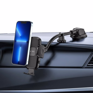 Tech-Protect V3 ilgasis automobilinis laikiklis telefonui priekinio stiklo / prietaisų skydelio tvirtinimui - juodas
