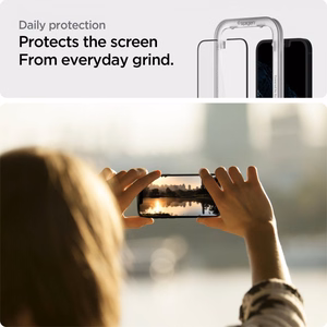 Spigen ALM Glass FC grūdintas stiklas iPhone 13 / 13 Pro / 14 – juodas