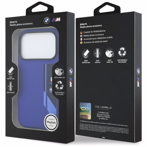 BMW M Silicon Vertical Logo MagSafe deklas iPhone 17 Pro - tamsiai melynas