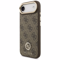 Guess 4G Strass Logo & Big Strap Metal Buttons Magnetinis dėklas telefonui iPhone Air - rudas