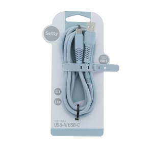 Setty kabelis USB - USB-C 1,5 m 2,1A KSA-C-1.523 mėlynas
