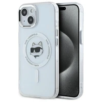 Karl Lagerfeld IML Metalinė Choupette galva MagSafe dėklas iPhone 15 Plus - baltas