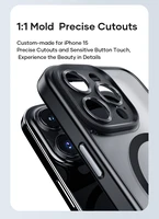 Rock Guard Touch Matte serijos magnetinis dėklas Iphone 15 Plus baltas