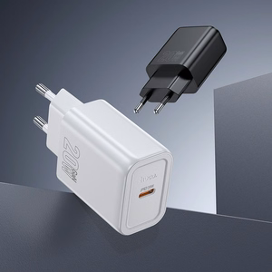 Įkroviklis Hoco USB-C QC PD 20W + kabelis USB-C į USB-C N60 baltas