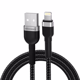 Wozinsky WNBAL2 USB-A / Lightning kabelis 2.4A 2m - juodas
