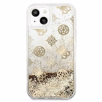Guess GUHCP13SLGPEGO iPhone 13 mini 5.4" auksinis/auksinis kietas dėklas Peony Liquid Glitter