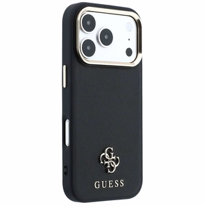Dėklas, skirtas IPHONE 18 Pro Max/17 Pro Max suderinamas su „MagSafe“ (Saffiano Small 4G & Classic Logo) (spalva: juoda)
