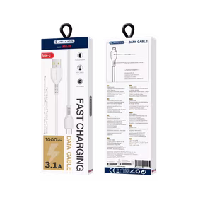 JELLICO laidas KDS-30 USB-C 3.1A 1M Baltas