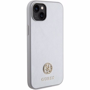 Guess GUHCP15MPS4DGPS iPhone 15 Plus 6.7" sidabrinis/sidabrinis kietas dėklas Strass Metalinis Logotipas