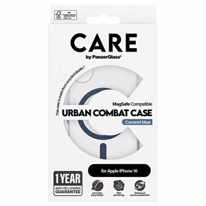 CARE by PanzerGlass Flagmano dėklas telefonui iPhone 16 6.1" mėlynas/mėlynas Magnetinis 1365