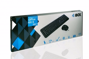 iBox OFFICE KIT II klaviatūra su pele USB QWERTY English juoda
